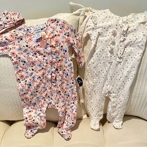 Nicole Miller Pink and White Footies One Pieces